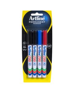 ARTLINE 700 PERMANENT MARKER 0.7MM BULLET NIB ASSORTED 4 PACK