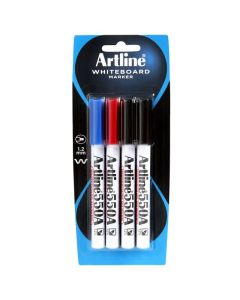 ARTLINE 550A WHITEBOARD MARKER 1.2MM BULLET NIB ASSORTED 4 PACK