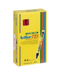 ARTLINE 725 PERMANENT MARKER 0.4MM PLASTIC NIB RED