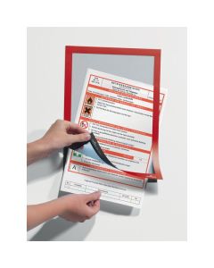 DURABLE DURAFRAME SELF-ADHESIVE SIGN HOLDER A4 RED PACK1