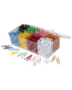 MARBIG PAPER CLIPS ASSORTED COLOURS B VINYL COATED BOX 800 ASSORTED