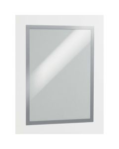 DURABLE DURAFRAME SELF-ADHESIVE SIGN HOLDER A3 SILVER PACK2