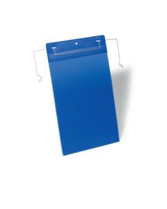 DURABLE LOGISTIC POCKETS WITH WIRE HANGER A4 PORTRAIT PACK50 BLUE