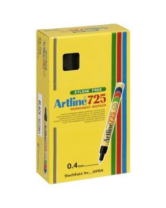 ARTLINE 725 PERMANENT MARKER 0.4MM PLASTIC NIB BLACK