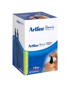 ARTLINE IKONIC 8410 BALLPOINT RETRACTABLE GRIP MEDIUM BLACK BOX50