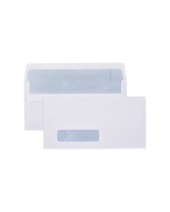 CUMBERLAND SELF SEAL SECRETIVE ENVELOPE 80GSM DLX 120 X 235MM WHITE BOX500