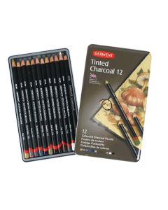 DERWENT TINTED CHARCOAL PENCIL TIN 12