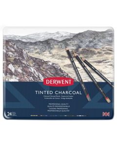 DERWENT TINTED CHARCOAL PENCIL TIN 24