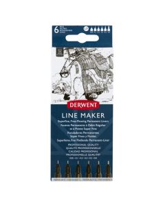 DERWENT LINE MAKER FINELINER BLACK PK6
