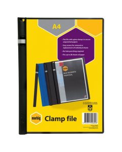 MARBIG SPINE CLAMP FILE A4 BLACK