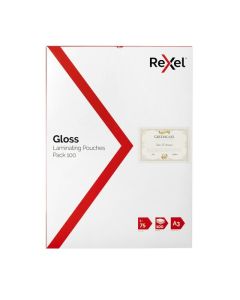 REXEL LAMINATING POUCH A3 75 MICRON PACK 100