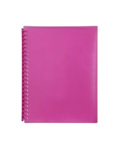 MARBIG REFILLABLE DISPLAY BOOK 20 POCKET TRANSLUCENT PINK