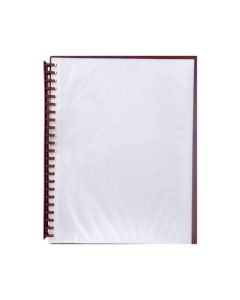 MARBIG REFILLABLE DISPLAY BOOK 20 POCKET CLEAR/MAROON