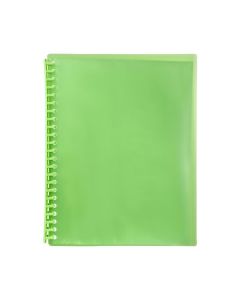 MARBIG REFILLABLE DISPLAY BOOK 20 POCKET TRANSLUCENT LIME