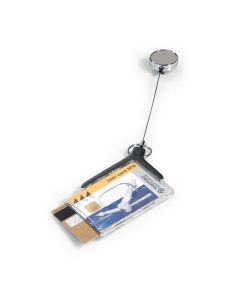 DURABLE DELUXE PRO DUO CARD HOLDER WITH REEL CHARCOAL PACK 1