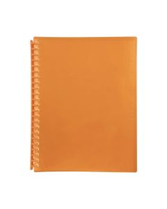 MARBIG REFILLABLE DISPLAY BOOK 20 POCKET TRANSLUCENT ORANGE