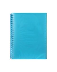 MARBIG REFILLABLE DISPLAY BOOK 20 POCKET TRANSLUCENT MARINE