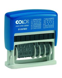 COLOP S120/WB WORD & DATE STAMP RED/BLUE