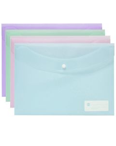 MARBIG DOCULOPE DOCUMENT WALLET A4 PASTEL ASSORTED