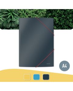 LEITZ COSY 3 FLAP FOLDER CARD A4 GREY