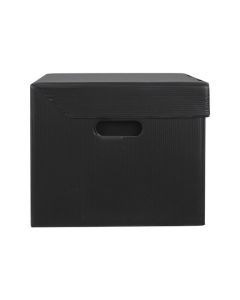MARBIG CORFLUTE BOX W/ATTACHED LID BLACK