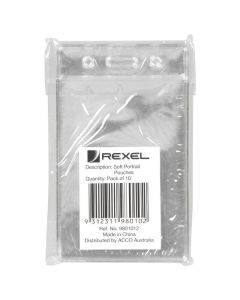 REXEL ID POUCH SOFT PORTRAIT 62X104MM 10PACK