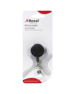 REXEL ID RETRACTABLE CARD HOLDER WITH S BLACK (HANGSELL)