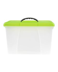CRYSTALFILE CARRY CASE 18L LIME LID/CLEAR BASE