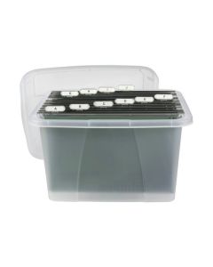 CRYSTALFILE PORTA BOX 32L WITH FILES CLEAR