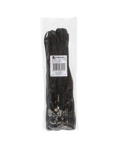 REXEL ID FLAT STYLE LANYARDS WITH SWIVEL CLIP 10PACK BLACK
