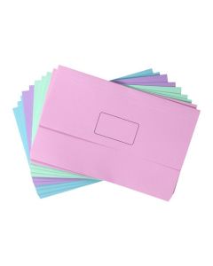 MARBIG SLIMPICK FOOLSCAP DOCUMENT WALLET PASTELS ASSORTED PACK10