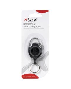 REXEL ID SNAP LOCK RETRACTABLE KEYHOLDER CHARCOAL (HANGSELL)