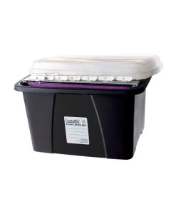 CRYSTALFILE PORTA BOX ENVIRO WITH FILES 32L CLEAR LID/BLACK BASE