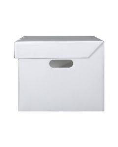 MARBIG CORFLUTE BOX W/ATTACHED LID WHITE