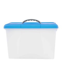 CRYSTALFILE CARRY CASE 18L BLUE LID/CLEAR BASE