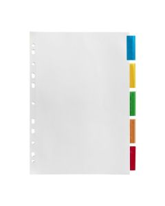 MARBIG INDICES & DIVIDERS 5 INSERT TAB MANILLA A4 COLOUR