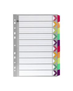 MARBIG INDICES & DIVIDERS 10 TAB REINFORCED A4 FLUORO