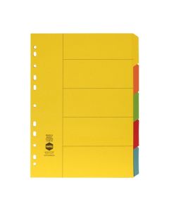MARBIG INDICES & DIVIDERS 5 TAB MANILLA A4 BRIGHTS