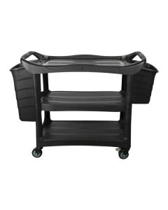 CLEANLINK  UTILITY TROLLEY WITH BUCKETS BLACK