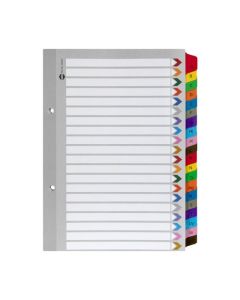 MARBIG INDICES & DIVIDERS A-Z TAB REINFORCED A5 COLOUR