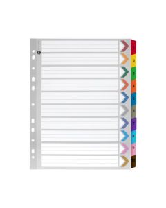 MARBIG INDICES & DIVIDERS 1-10 TAB MANILLA A4 EXTRA WIDE