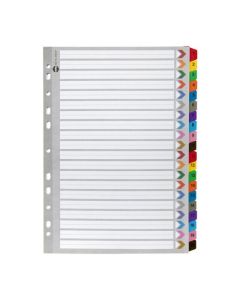 MARBIG INDICES & DIVIDERS 1-20 TAB REINFORCED A4 COLOUR