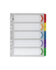 MARBIG INDICES & DIVIDERS 1-5 TAB MANILLA A4 EXTRA WIDE