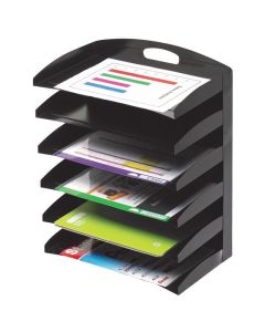 MARBIG ORGANISER DESKTOP METAL 6 TIER BLACK