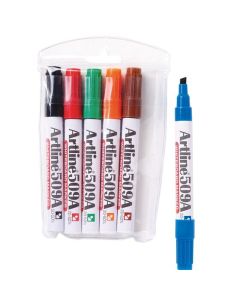ARTLINE 509A WHITEBOARD MARKER 5MM CHISEL NIB ASSORTED WALLET 6