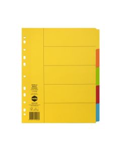 MARBIG INDICES & DIVIDERS 5 TAB MANILLA A4 EXTRA WIDE