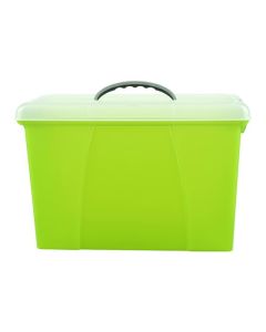 CRYSTALFILE CARRY CASE CLEAR LID/LIME BASE