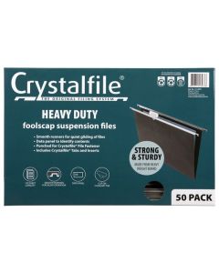 CRYSTALFILE COMPLETE SUSPENSION FILES FOOLSCAP HEAVY DUTY PACK 50
