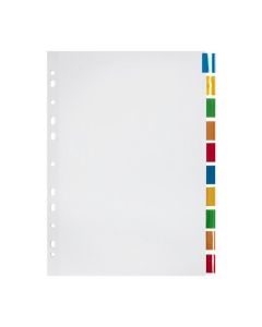 MARBIG INDICES & DIVIDERS 10 INSERT TAB MANILLA A4 COLOUR