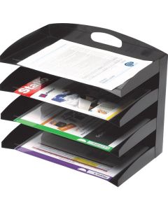 MARBIG ORGANISER DESKTOP METAL 4 TIER BLACK